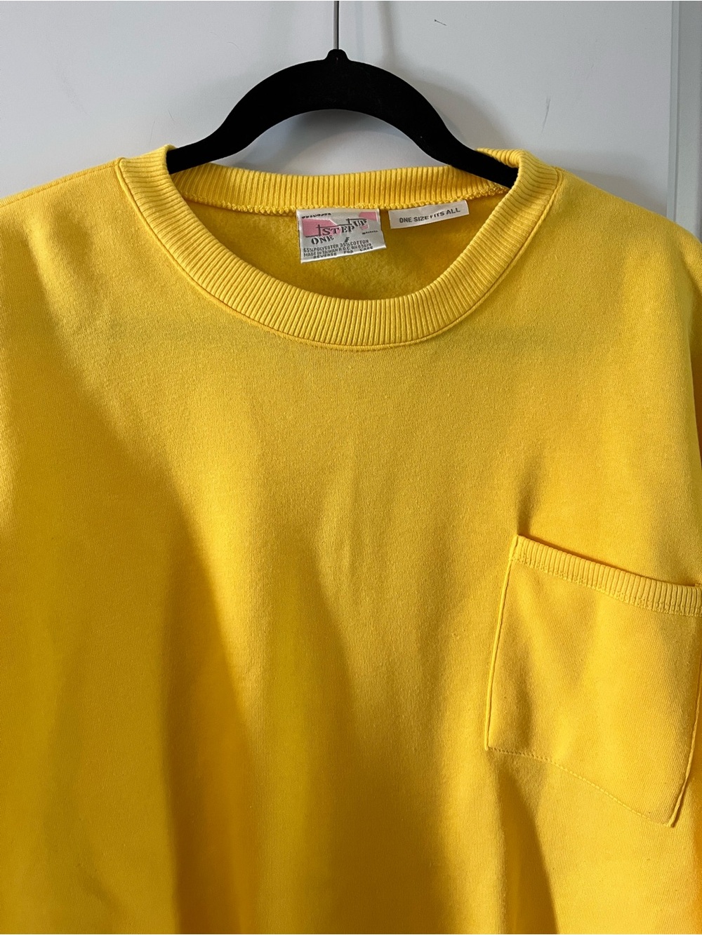 90’s Yellow Pocket Crewneck Sweatshirt- One Step Up